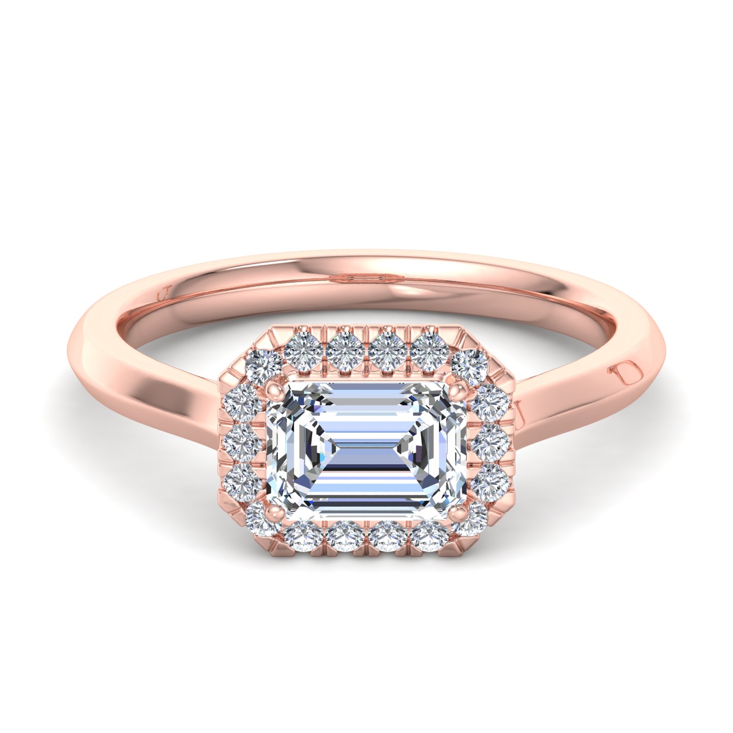 Josephine East West Halo Engagement Ring